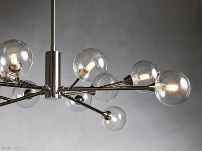 Sayre Round Clear Glass Globe Chandelier-Nobipets