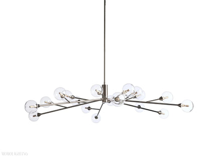 Sayre Round Clear Glass Globe Chandelier-Nobipets