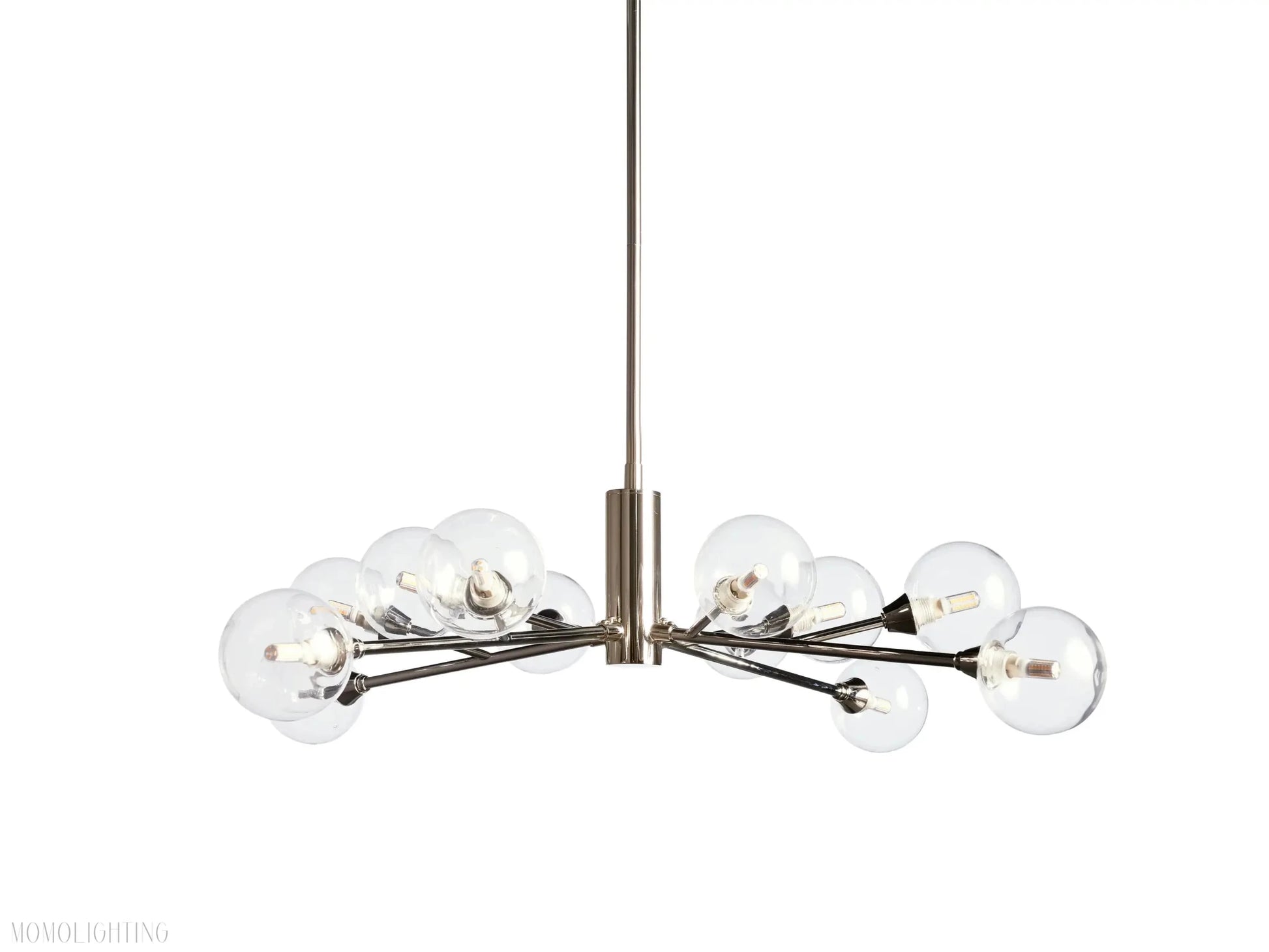 Sayre Round Clear Glass Globe Chandelier-Nobipets