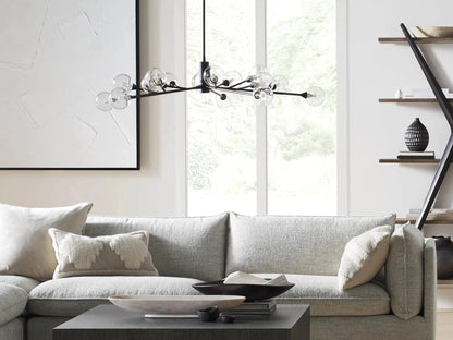 Sayre Round Clear Glass Globe Chandelier-Nobipets