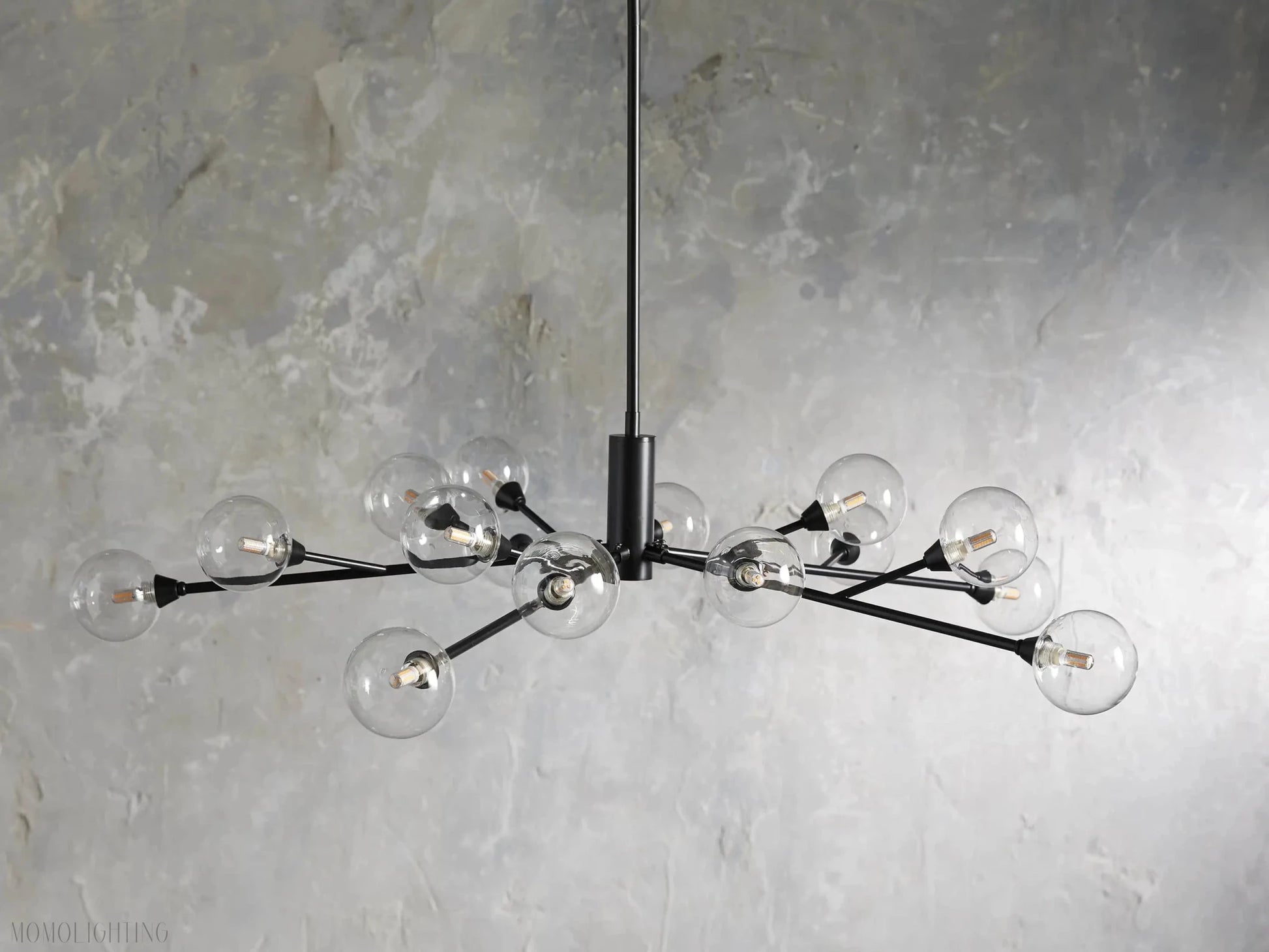 Sayre Round Clear Glass Globe Chandelier-Nobipets