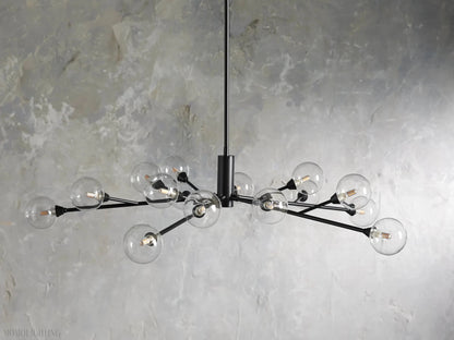 Sayre Round Clear Glass Globe Chandelier-Nobipets