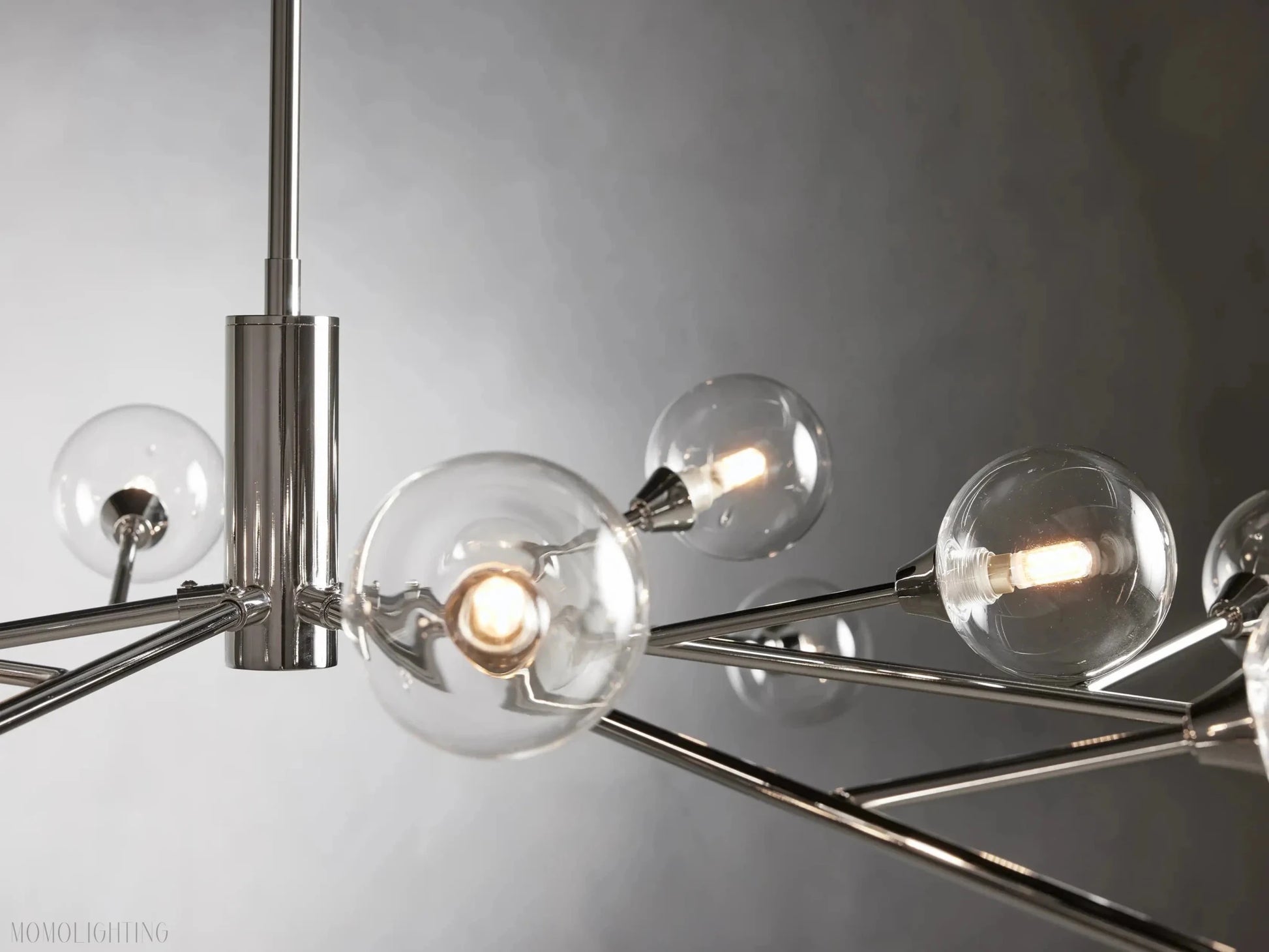 Sayre Round Clear Glass Globe Chandelier-Nobipets