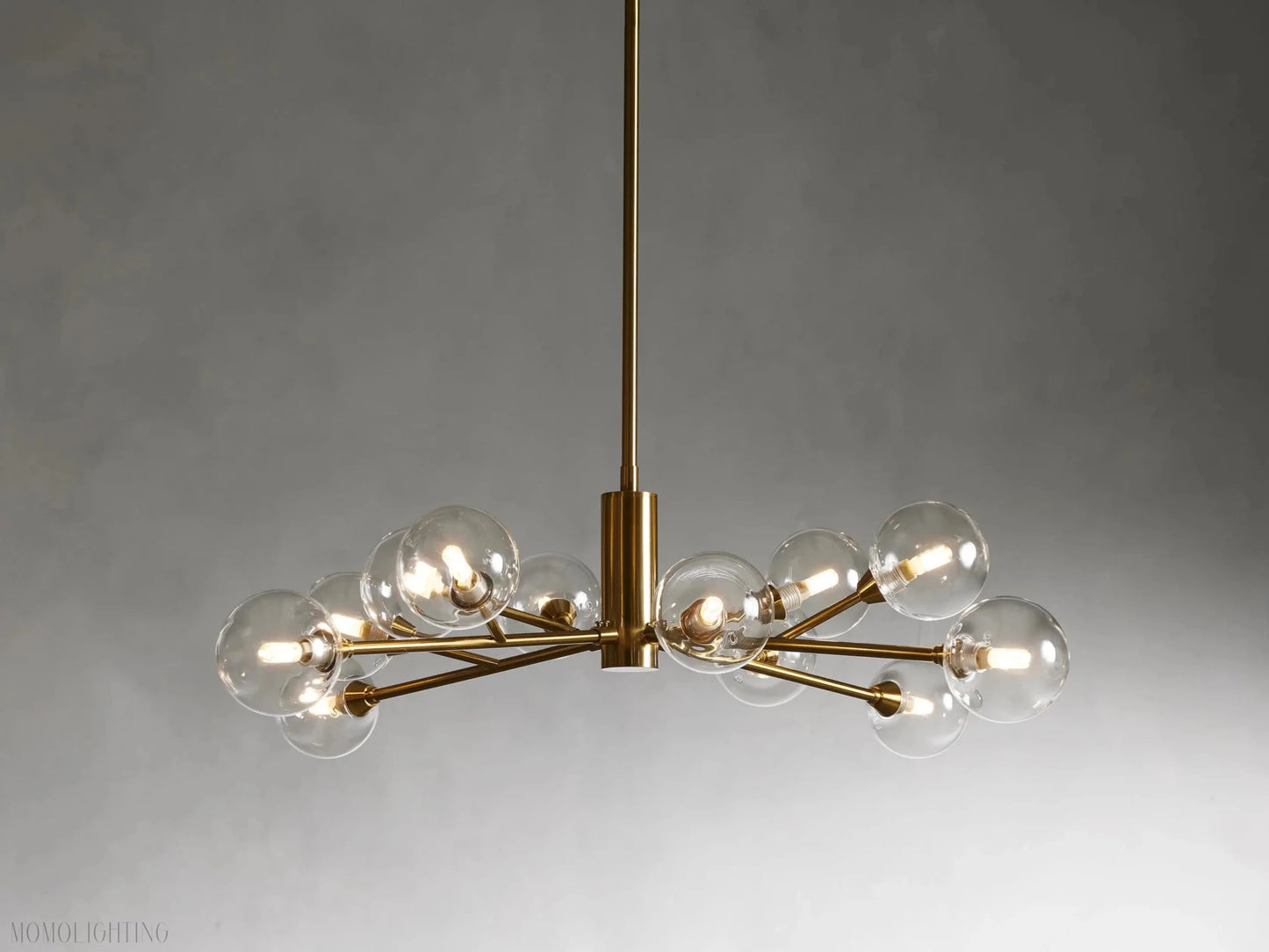 Sayre Round Clear Glass Globe Chandelier-Nobipets