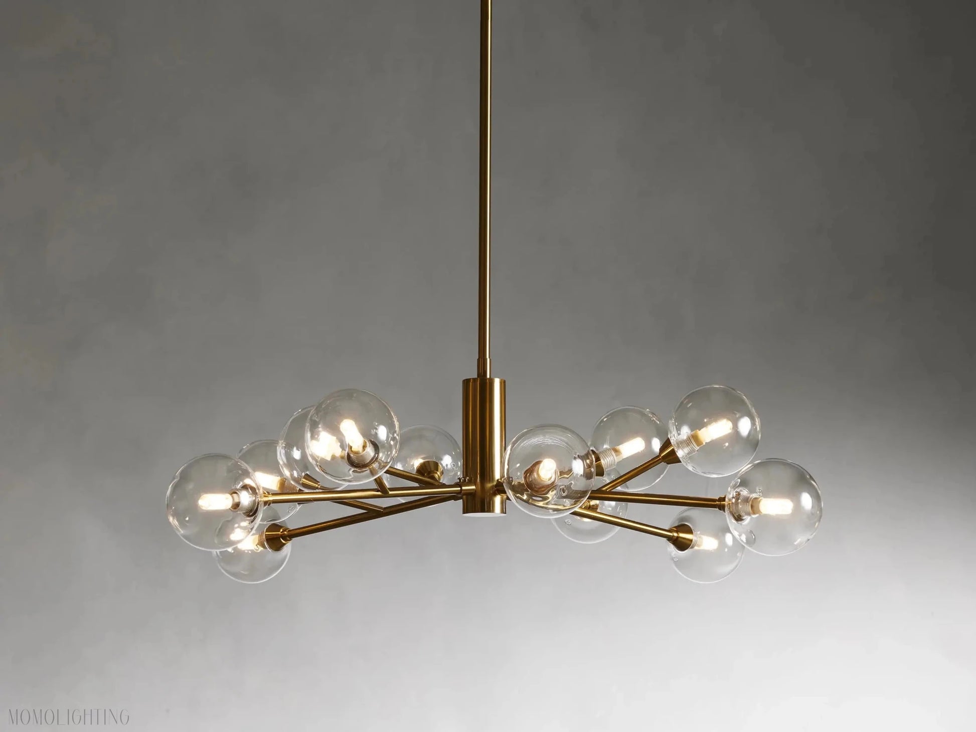 Sayre Round Clear Glass Globe Chandelier-Nobipets