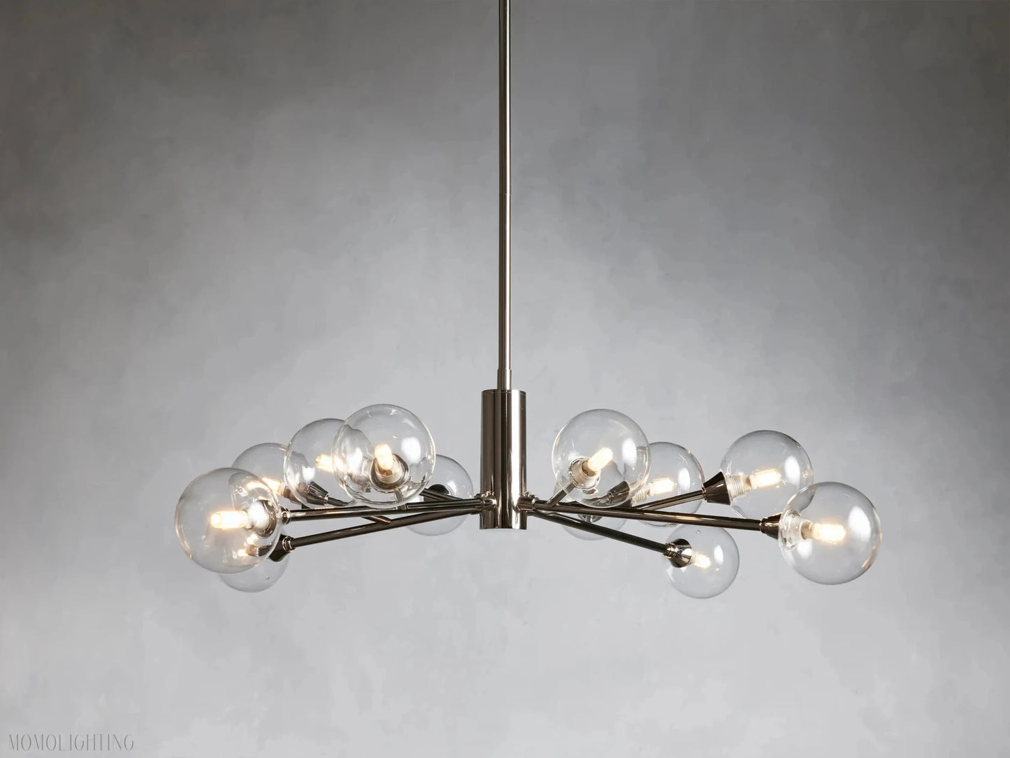 Sayre Round Clear Glass Globe Chandelier-Nobipets