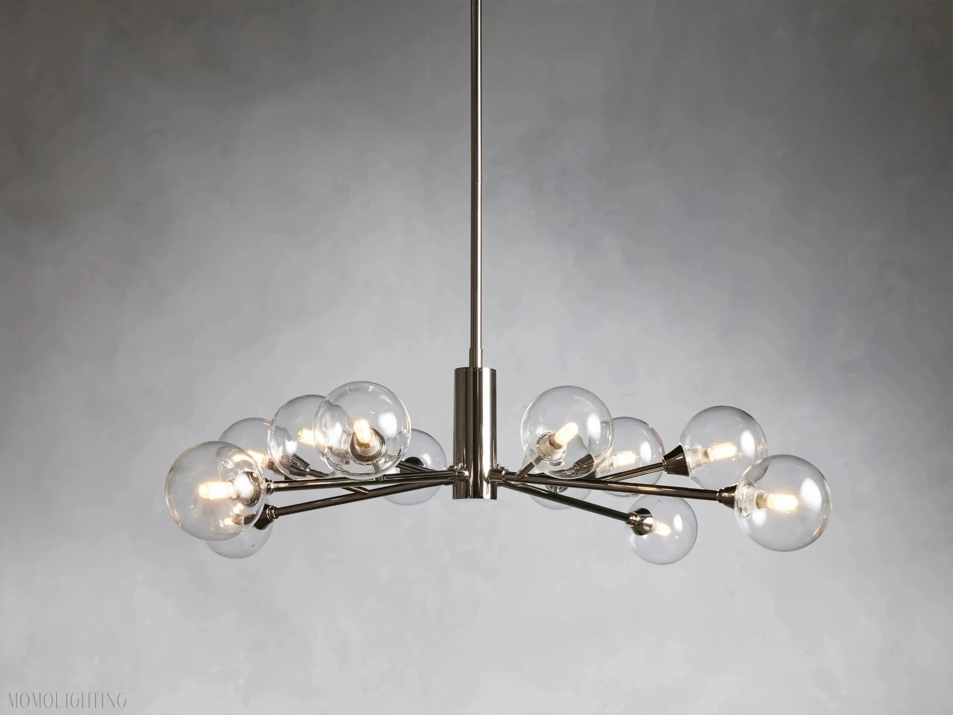 Sayre Round Clear Glass Globe Chandelier-Nobipets