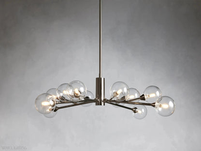 Sayre Round Clear Glass Globe Chandelier-Nobipets
