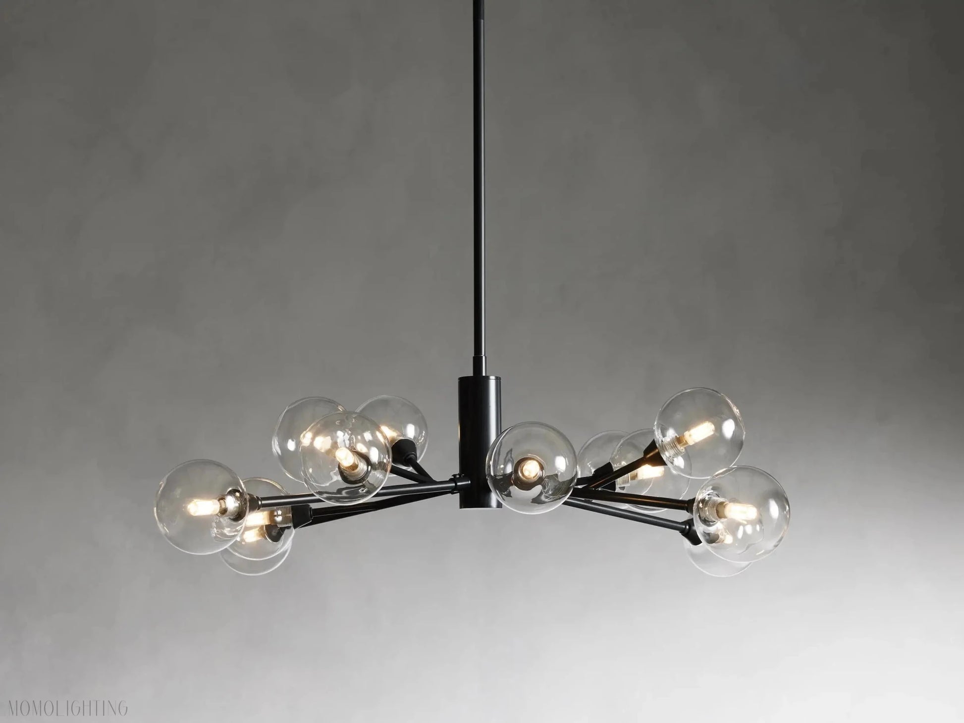 Sayre Round Clear Glass Globe Chandelier-Nobipets