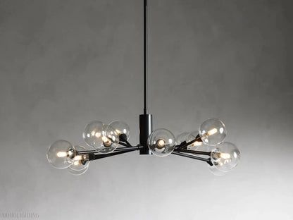 Sayre Round Clear Glass Globe Chandelier-Nobipets
