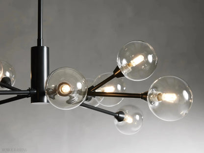 Sayre Round Clear Glass Globe Chandelier-Nobipets
