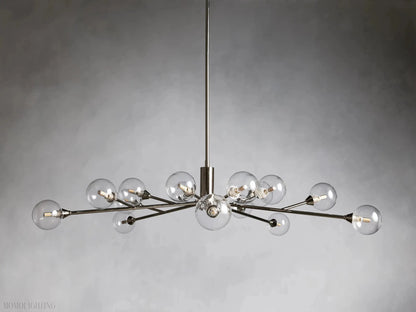 Sayre Round Clear Glass Globe Chandelier-Nobipets