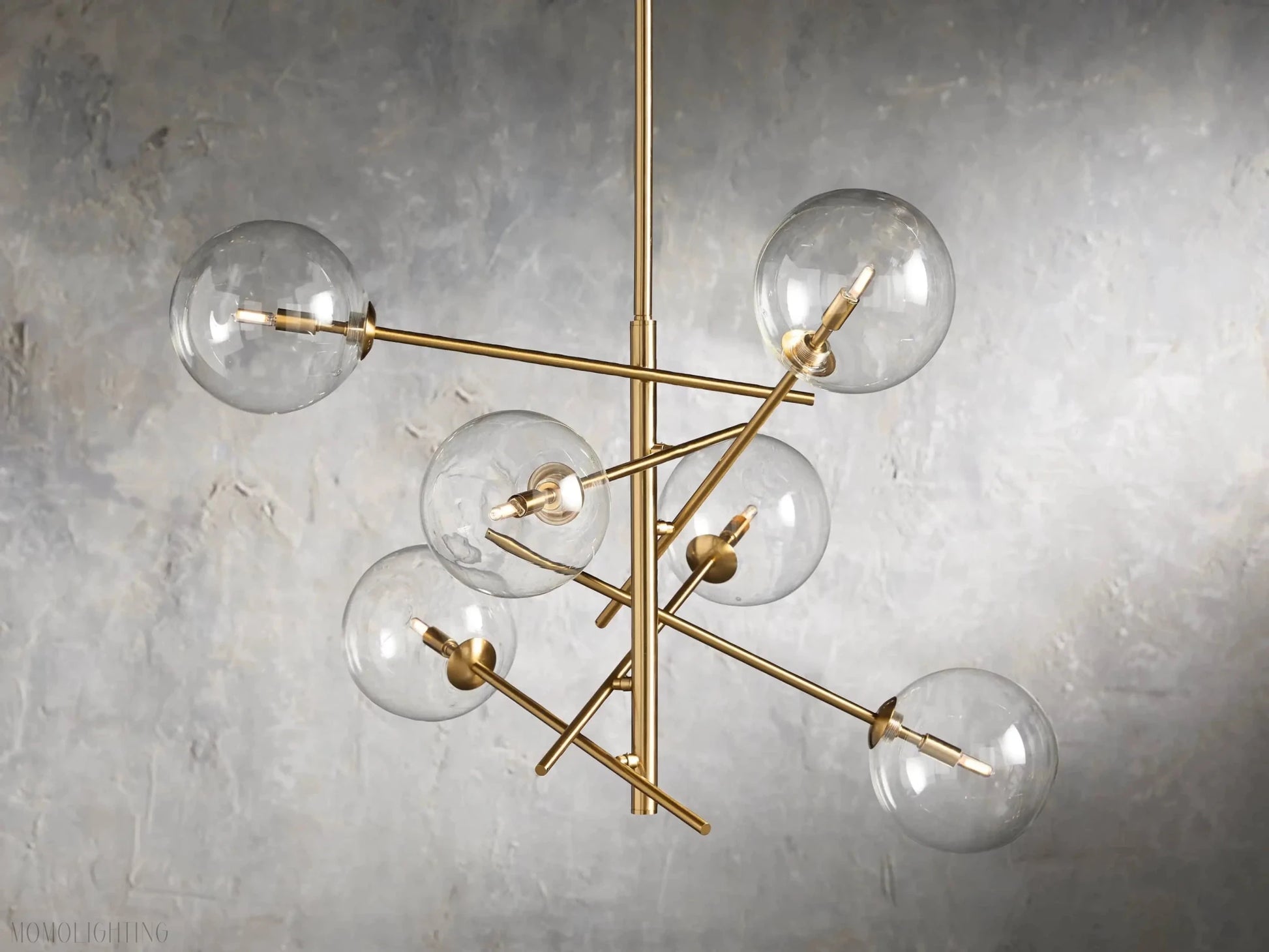 Sayre Round Clear Glass Globe Dispersing Chandelier-Nobipets