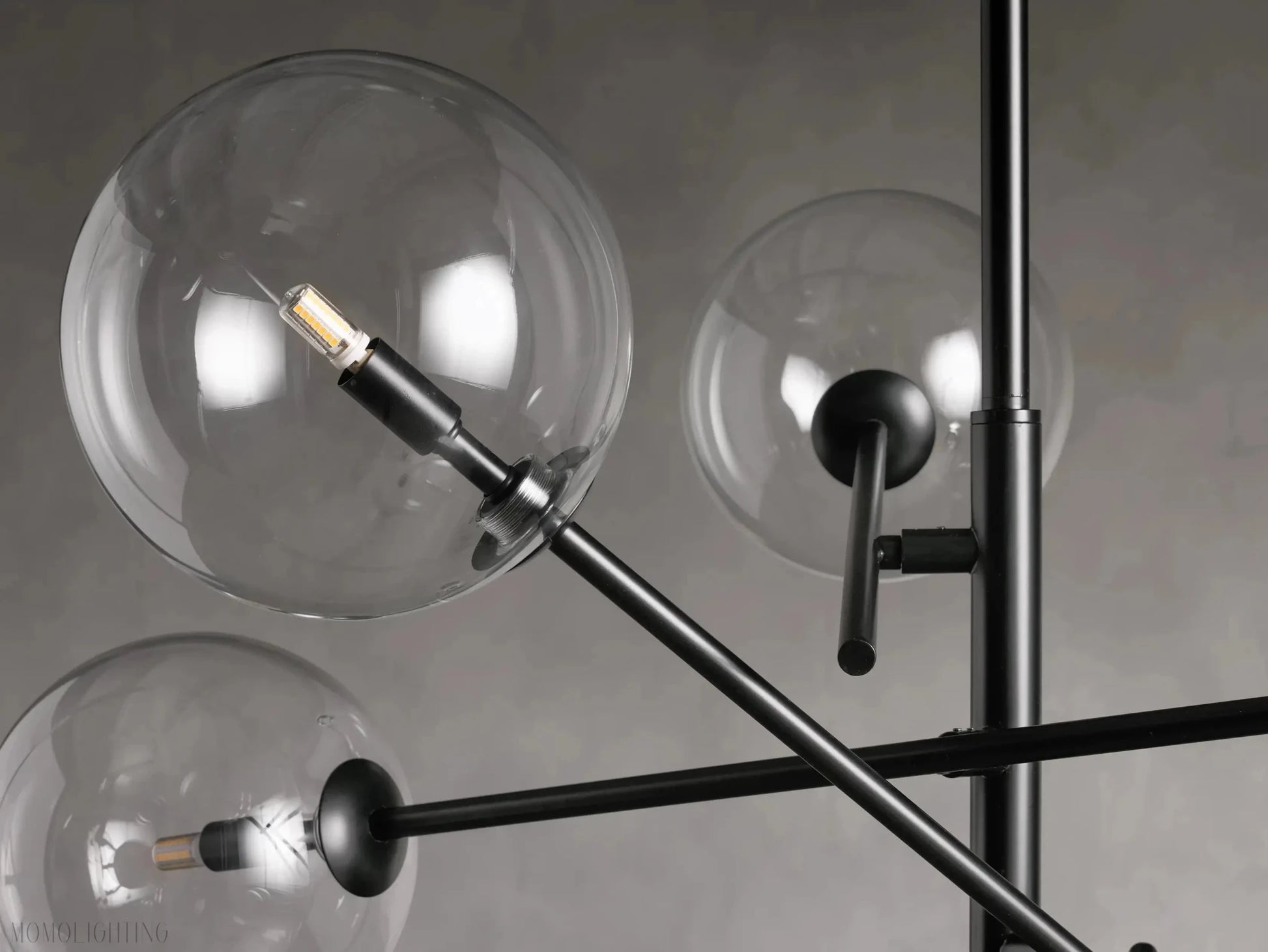 Sayre Round Clear Glass Globe Dispersing Chandelier-Nobipets
