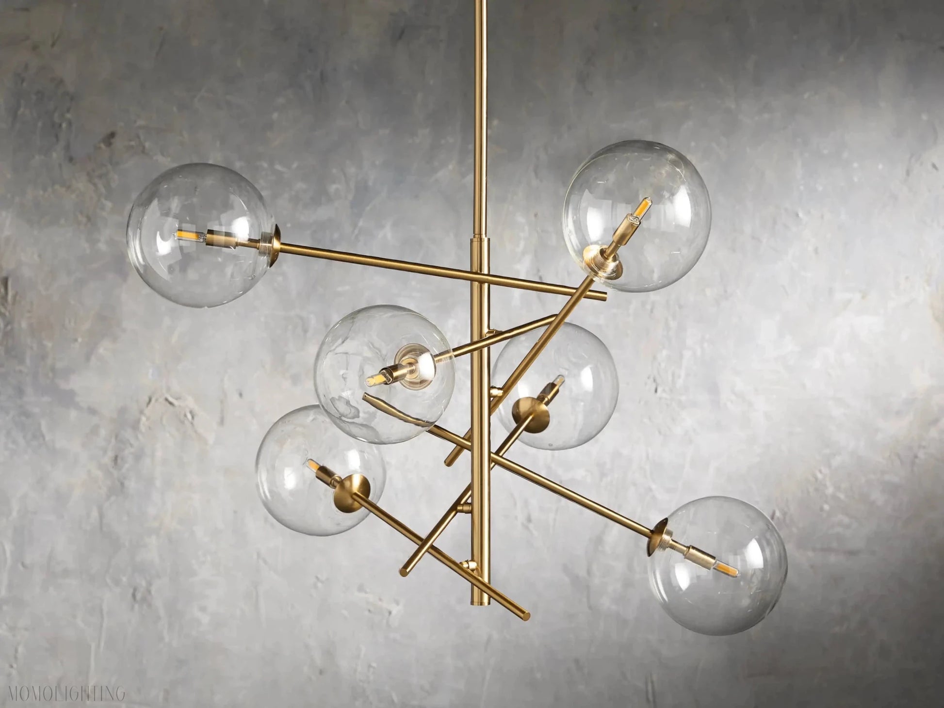 Sayre Round Clear Glass Globe Dispersing Chandelier-Nobipets