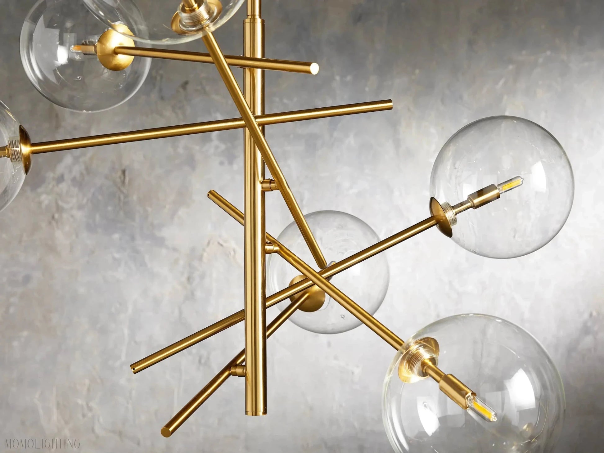 Sayre Round Clear Glass Globe Dispersing Chandelier-Nobipets