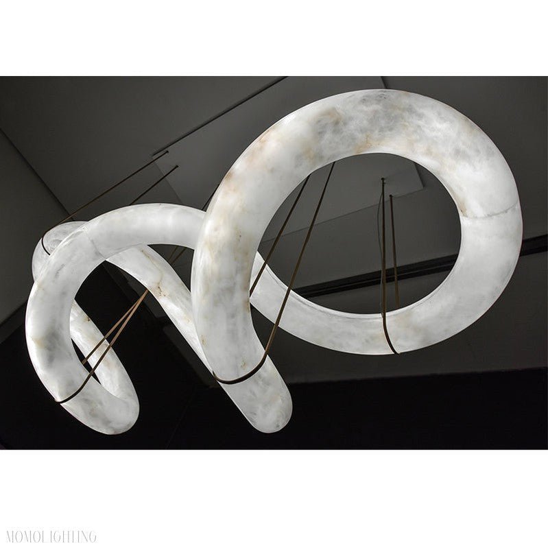 Scarlett Designer Alabaster Pendant Light, Modern Inspired Chandelier-Nobipets