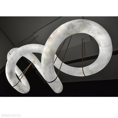 Scarlett Designer Alabaster Pendant Light, Modern Inspired Chandelier-Nobipets