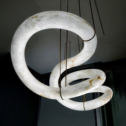 Scarlett Designer Alabaster Pendant Light, Modern Inspired Chandelier-Nobipets