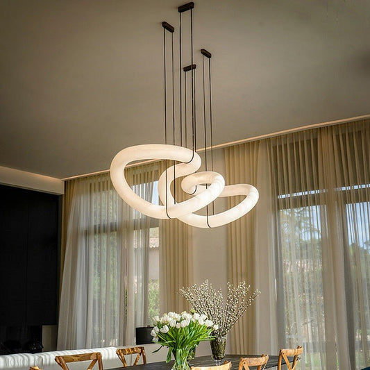 Scarlett Designer Alabaster Pendant Light, Modern Inspired Chandelier-Nobipets