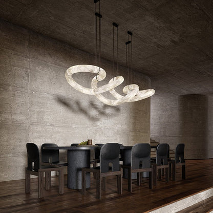 Scarlett Designer Alabaster Pendant Light, Modern Luxury Inspired Chandelier