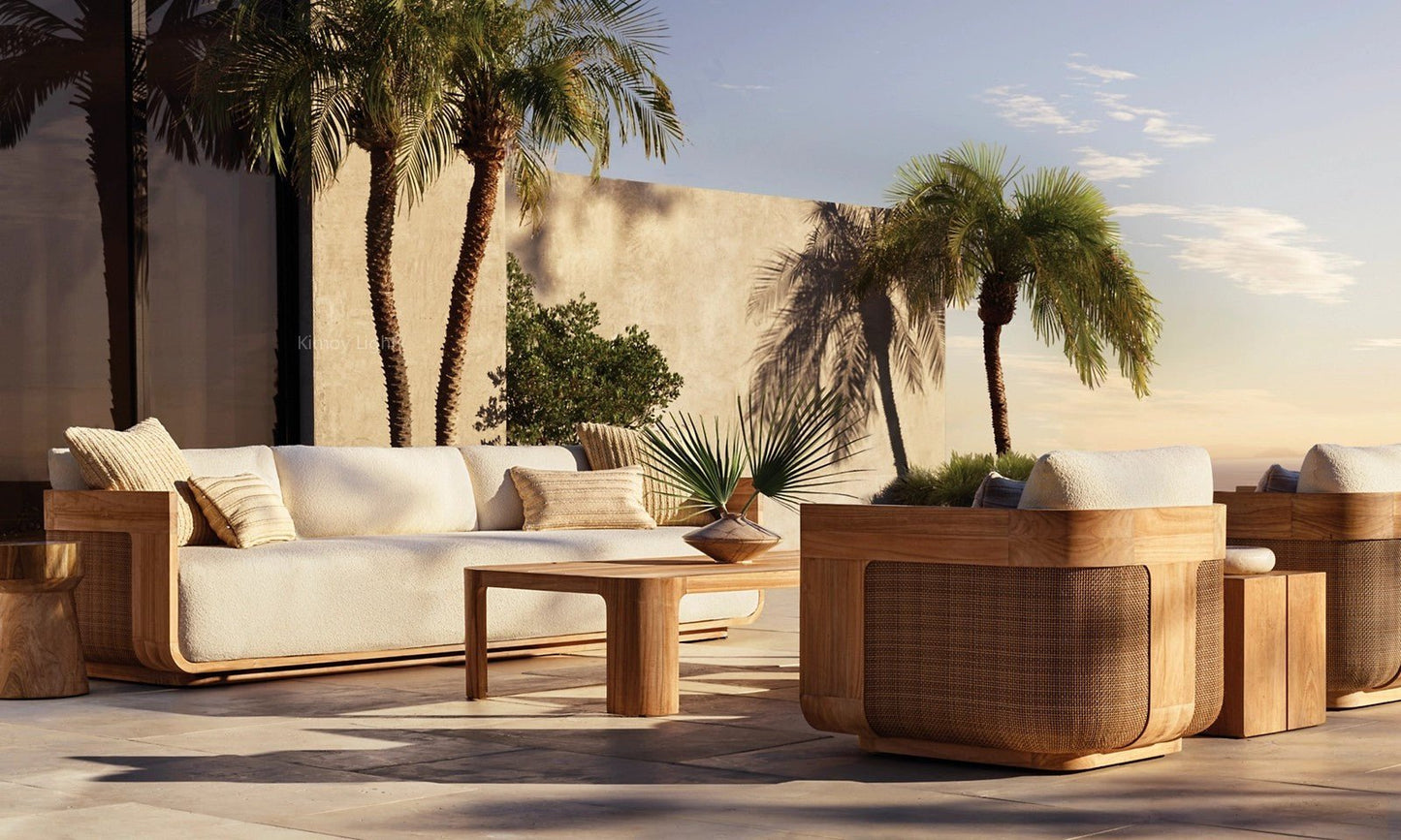 Sedon Cane Teak Lounge Chair