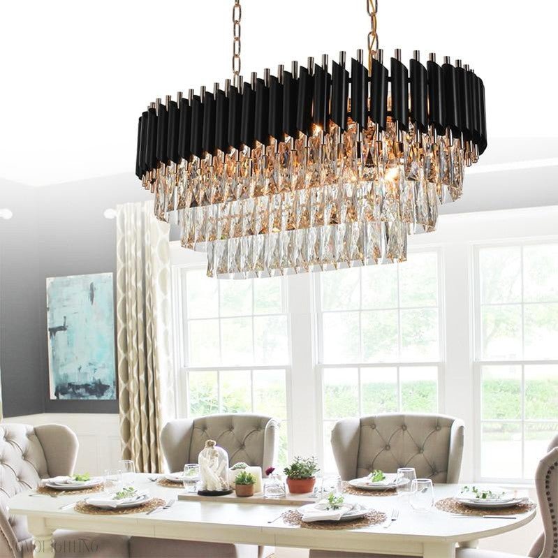 Sheila Oval Crystal Chandelier-Nobipets