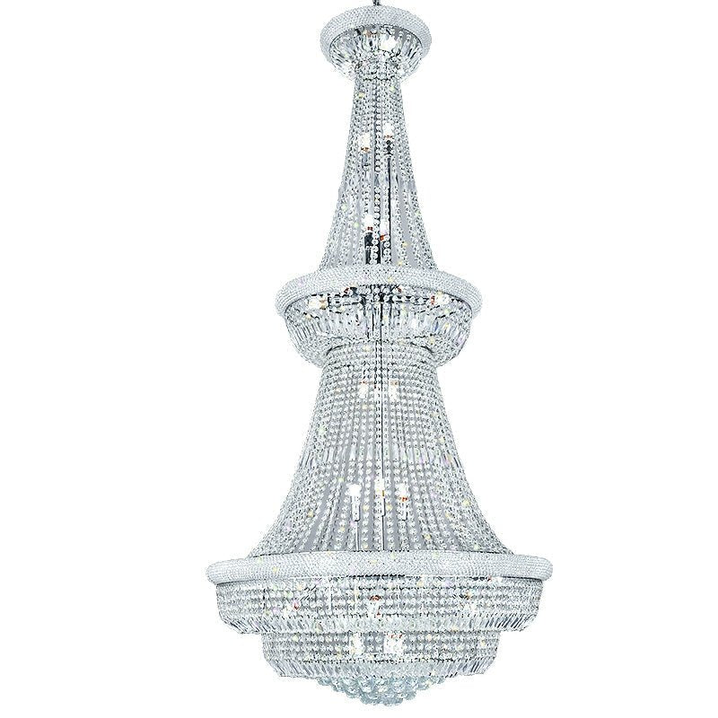 Silver/ Chrome Extra Large Crystal Chandelier Foyer Entryway Long Ceiling Lighting Fixture For Staircase-Nobipets