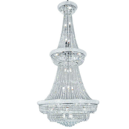 Silver/ Chrome Extra Large Crystal Chandelier Foyer Entryway Long Ceiling Lighting Fixture For Staircase-Nobipets