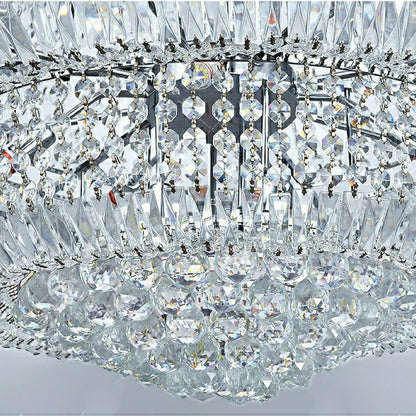 Silver/ Chrome Extra Large Crystal Chandelier Foyer Entryway Long Ceiling Lighting Fixture For Staircase-Nobipets