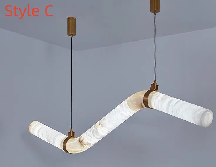 Simplicity Alabaster Linear Chandelier-Nobipets