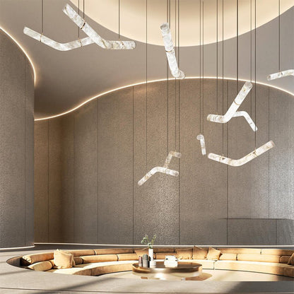 Simplicity Alabaster Linear Chandelier-Nobipets