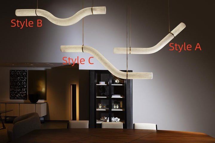 Simplicity Alabaster Linear Chandelier-Nobipets
