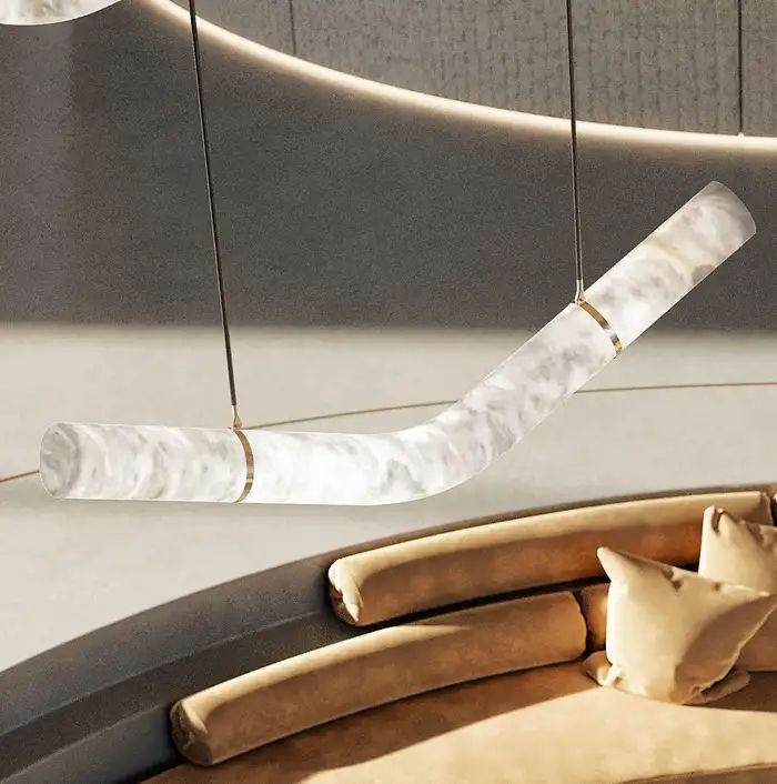Simplicity Alabaster Linear Chandelier-Nobipets