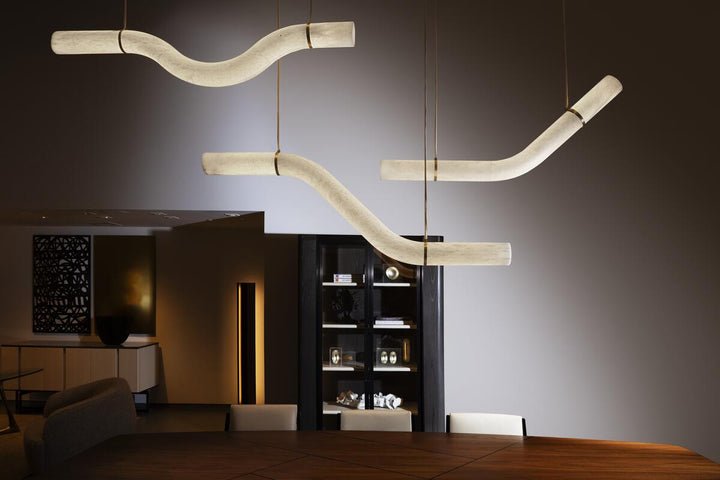 Simplicity Alabaster Linear Chandelier-Nobipets
