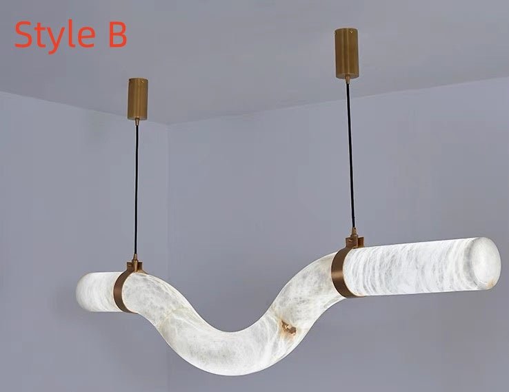 Simplicity Alabaster Linear Chandelier-Nobipets