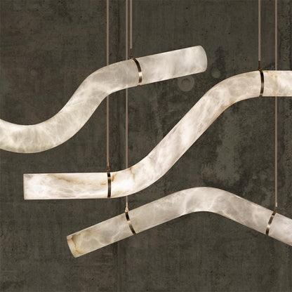 Simplicity Alabaster Linear Chandelier-Nobipets