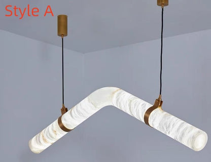 Simplicity Alabaster Linear Chandelier-Nobipets