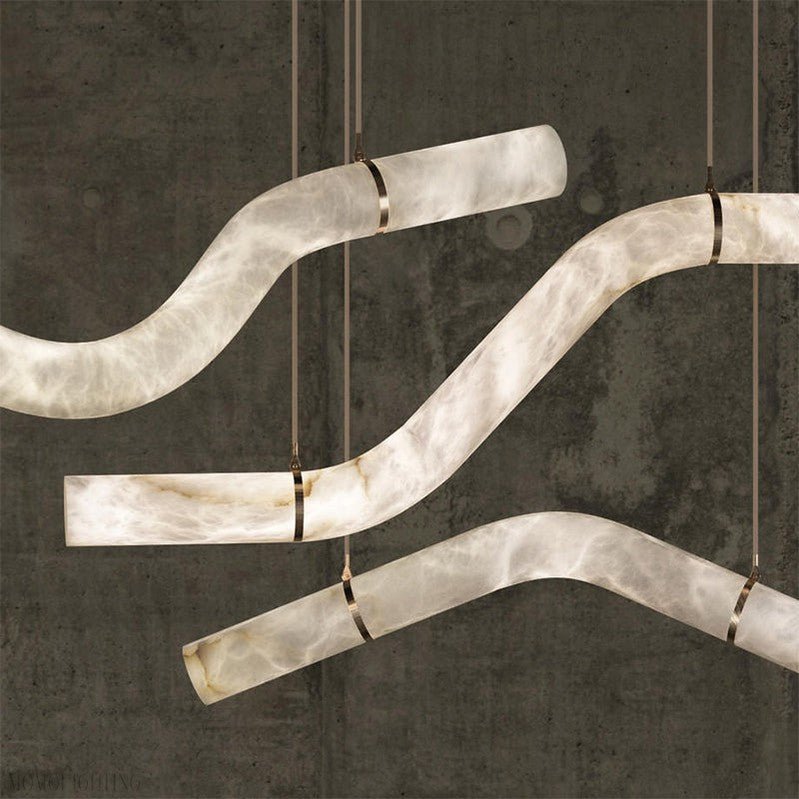 Simplicity Alabaster Linear Chandelier-Nobipets