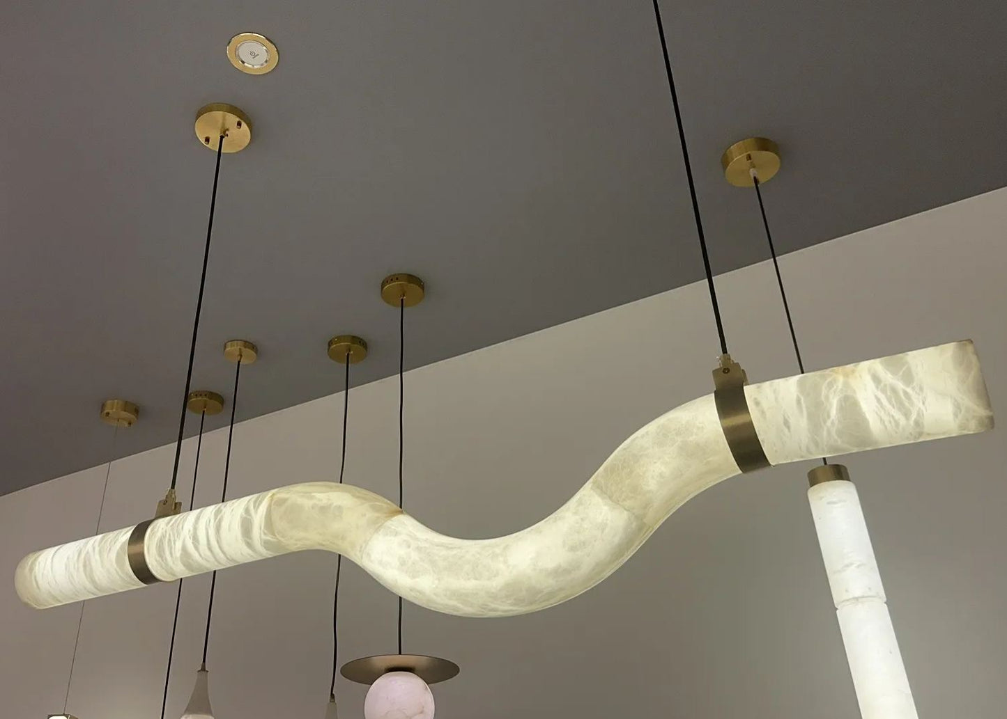 Simplicity Alabaster Linear Chandelier-Nobipets