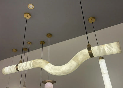 Simplicity Alabaster Linear Chandelier-Nobipets