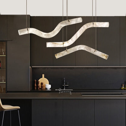 Simplicity Alabaster Linear Chandelier-Nobipets