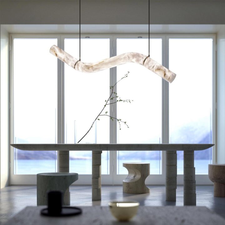 Simplicity Alabaster Linear Chandelier-Nobipets