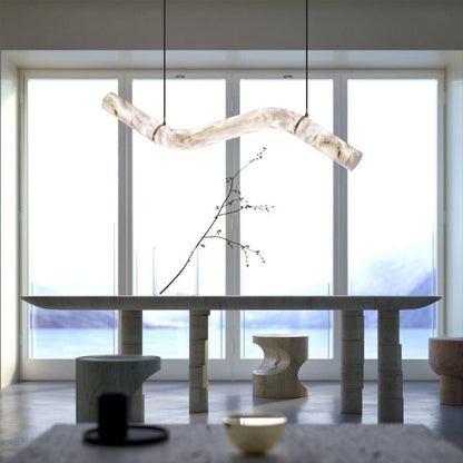 Simplicity Alabaster Linear Chandelier-Nobipets