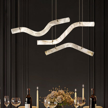 Simplicity Alabaster Linear Chandelier-Nobipets