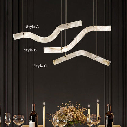 Simplicity Alabaster Linear Chandelier-Nobipets