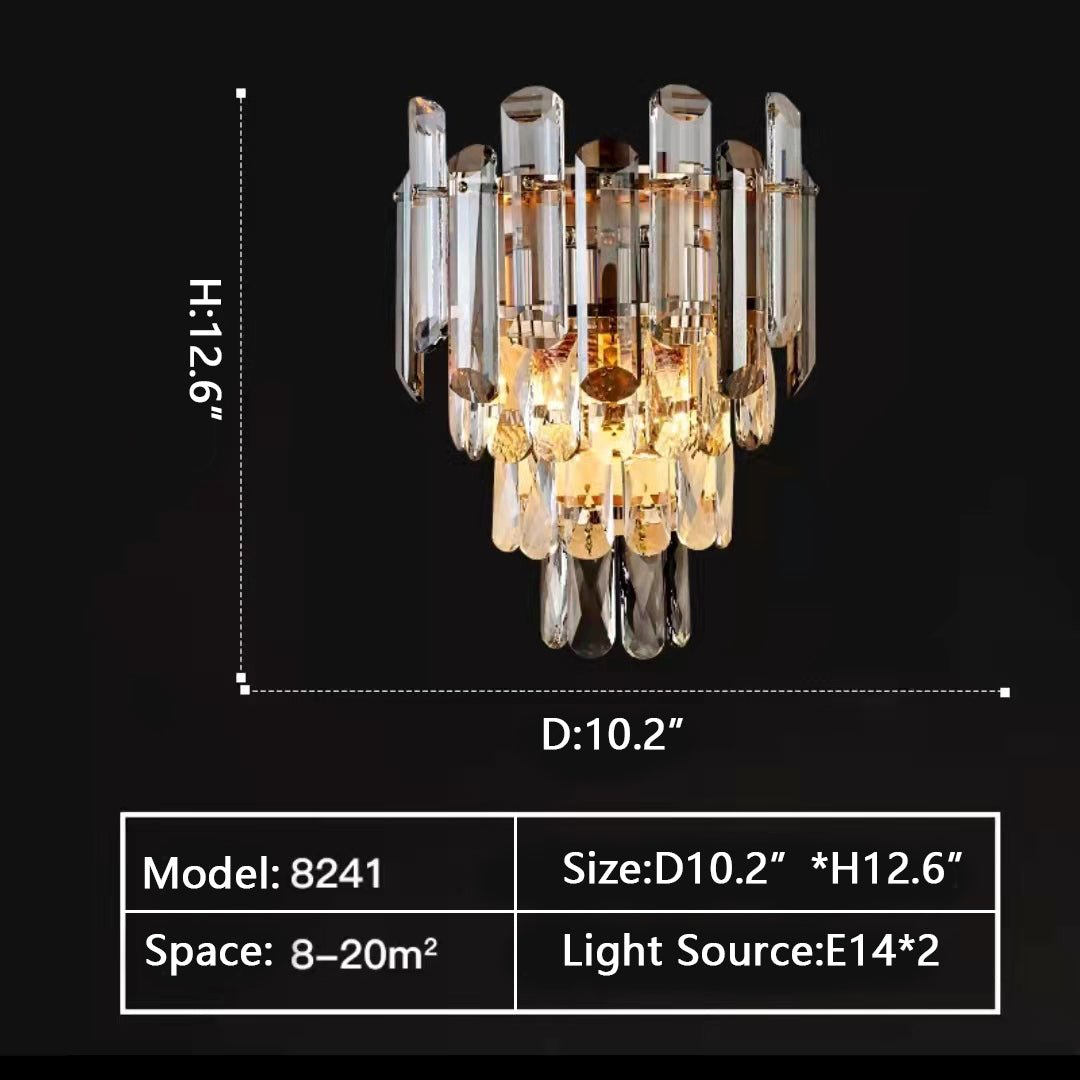 Smoke Gray Crystal Chandelier Flush Mounted Ceiling Light Fitxture Set for Dining Room/Living Room-Nobipets