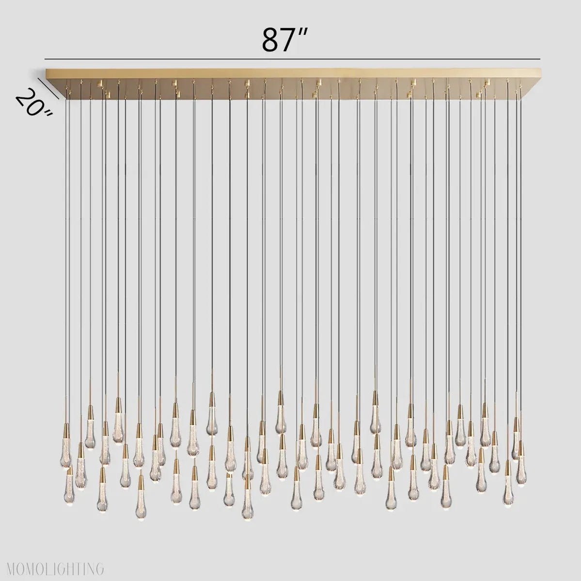 Solitaire Linear Chandelier 37"50"70"87"120"-Nobipets