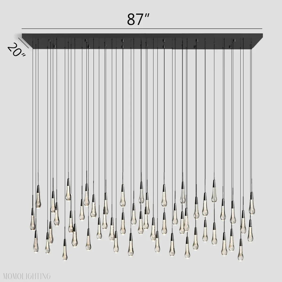 Solitaire Linear Chandelier 37"50"70"87"120"-Nobipets