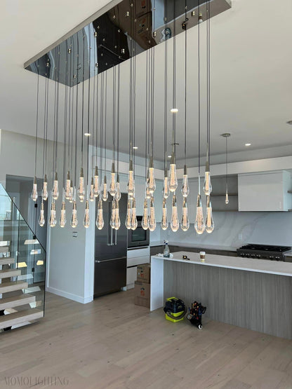 Solitaire Linear Chandelier 37"W-Nobipets